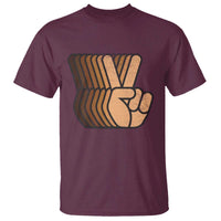 Retro Equality for All T Shirt Peace Sign V Fingers Skin Tone Hands Vintage