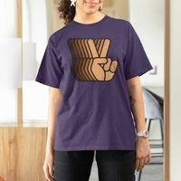 Retro Equality for All T Shirt For Women Peace Sign V Fingers Skin Tone Hands Vintage