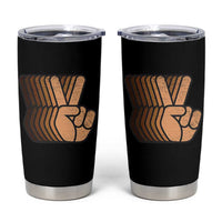 Retro Equality for All Tumbler Cup Peace Sign V Fingers Skin Tone Hands Vintage