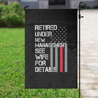 Retirement Gifts For Men Garden Flag Retired Under New Management See Wife Retired Dad