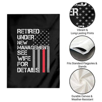 Retirement Gifts For Men Garden Flag Retired Under New Management See Wife Retired Dad