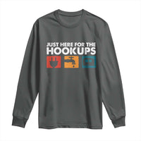 Camping RV Long Sleeve Shirt Funny Just Here for The Hookups Caravan Motorhome - Wonder Print Shop