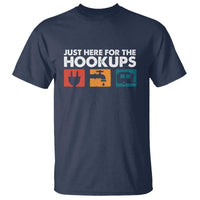 Camping RV T Shirt Funny Just Here for The Hookups Caravan Motorhome - Wonder Print Shop