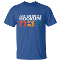 Camping RV T Shirt Funny Just Here for The Hookups Caravan Motorhome - Wonder Print Shop