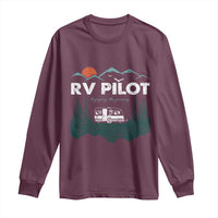 RV Pilot Camping Long Sleeve Shirt Retro Motorhome Travel Vacation Gift - Wonder Print Shop