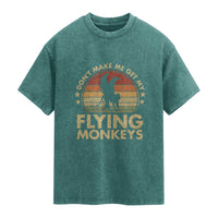 Vintage Retro Dont Make Me Get My Flying Monkeys Washed Cotton T-Shirt