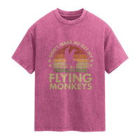 Vintage Retro Dont Make Me Get My Flying Monkeys Washed Cotton T-Shirt