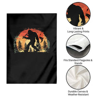 Bigfoot Fishing Garden Flag Funny Retro Sasquatch Fisherman Dad - Wonder Print Shop