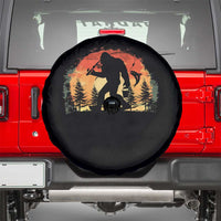Bigfoot Fishing Spare Tire Cover Funny Retro Sasquatch Fisherman Dad - Wonder Print Shop