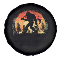 Bigfoot Fishing Spare Tire Cover Funny Retro Sasquatch Fisherman Dad - Wonder Print Shop