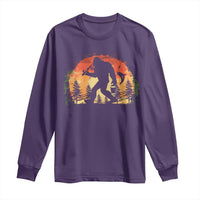 Bigfoot Fishing Long Sleeve Shirt Funny Retro Sasquatch Fisherman Dad - Wonder Print Shop