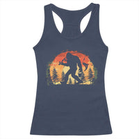 Bigfoot Fishing Racerback Tank Top Funny Retro Sasquatch Fisherman Dad - Wonder Print Shop