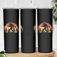 Bigfoot Fishing Skinny Tumbler Funny Retro Sasquatch Fisherman Dad - Wonder Print Shop