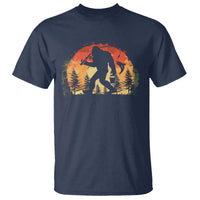 Bigfoot Fishing T Shirt Funny Retro Sasquatch Fisherman Dad - Wonder Print Shop
