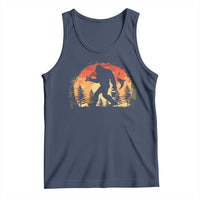 Bigfoot Fishing Tank Top Funny Retro Sasquatch Fisherman Dad - Wonder Print Shop