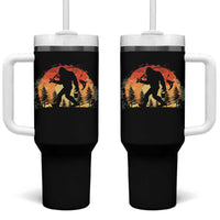 Bigfoot Fishing Tumbler With Handle Funny Retro Sasquatch Fisherman Dad - Wonder Print Shop