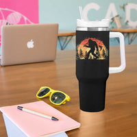Bigfoot Fishing Tumbler With Handle Funny Retro Sasquatch Fisherman Dad - Wonder Print Shop