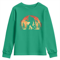 Bigfoot Fishing Youth Sweatshirt Funny Retro Sasquatch Fisherman Dad - Wonder Print Shop