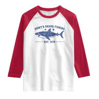 Retro Fisher Birthday Raglan Shirt Vintage Quints Shark Fishing 1975 - Wonder Print Shop