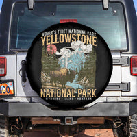 Vintage Yellowstone National Park Spare Tire Cover Retro Nature Wildlife Outdoor Hiking Camping Forest - Wonder Print Shop