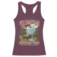 Vintage Yellowstone National Park Racerback Tank Top Retro Nature Wildlife Outdoor Hiking Camping Forest - Wonder Print Shop