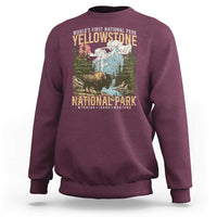 Vintage Yellowstone National Park Sweatshirt Retro Nature Wildlife Outdoor Hiking Camping Forest - Wonder Print Shop