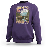 Vintage Yellowstone National Park Sweatshirt Retro Nature Wildlife Outdoor Hiking Camping Forest - Wonder Print Shop