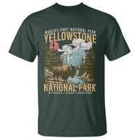 Vintage Yellowstone National Park T Shirt Retro Nature Wildlife Outdoor Hiking Camping Forest - Wonder Print Shop