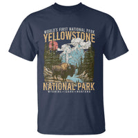 Vintage Yellowstone National Park T Shirt Retro Nature Wildlife Outdoor Hiking Camping Forest - Wonder Print Shop