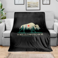 Yellowstone National Park Throw Blanket Bison Nature Wildlife Outdoor Hiking Camping Forest - Wonder Print Shop