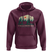 Yellowstone National Park Hoodie Bison Nature Wildlife Outdoor Hiking Camping Forest - Wonder Print Shop