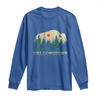 Yellowstone National Park Long Sleeve Shirt Bison Nature Wildlife Outdoor Hiking Camping Forest - Wonder Print Shop