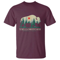 Yellowstone National Park T Shirt Bison Nature Wildlife Outdoor Hiking Camping Forest - Wonder Print Shop