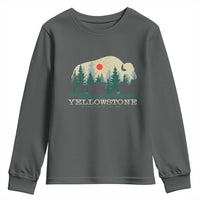 Yellowstone National Park Youth Sweatshirt Bison Nature Wildlife Outdoor Hiking Camping Forest - Wonder Print Shop