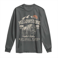 Vintage Yellowstone National Park Long Sleeve Shirt Retro Bison Nature Wildlife Forest - Wonder Print Shop