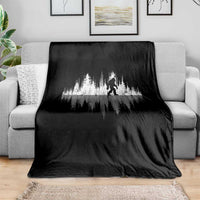 Bigfoot In The Forest Throw Blanket Sasquatch Trees Reflection Wildlife Nature Outdoor Wild Retro - Wonder Print Shop