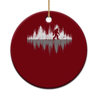 Bigfoot In The Forest Ceramic Ornament Sasquatch Trees Reflection Wildlife Nature Outdoor Wild Retro - Wonder Print Shop