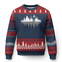 Bigfoot In The Forest Ugly Christmas Sweater Sasquatch Trees Reflection Wildlife Nature Outdoor Wild Retro - Wonder Print Shop