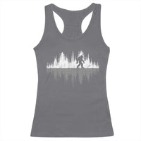 Bigfoot In The Forest Racerback Tank Top Sasquatch Trees Reflection Wildlife Nature Outdoor Wild Retro - Wonder Print Shop