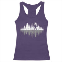Bigfoot In The Forest Racerback Tank Top Sasquatch Trees Reflection Wildlife Nature Outdoor Wild Retro - Wonder Print Shop