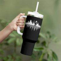 Bigfoot In The Forest Tumbler With Handle Sasquatch Trees Reflection Wildlife Nature Outdoor Wild Retro - Wonder Print Shop