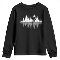 Bigfoot In The Forest Youth Sweatshirt Sasquatch Trees Reflection Wildlife Nature Outdoor Wild Retro - Wonder Print Shop