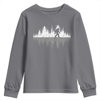 Bigfoot In The Forest Youth Sweatshirt Sasquatch Trees Reflection Wildlife Nature Outdoor Wild Retro - Wonder Print Shop