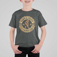 Retro Bigfoot Believer T Shirt For Kid Undefeated Sasquatch Hide And Seek Cryptozoology - Wonder Print Shop