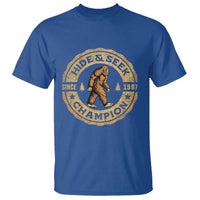 Retro Bigfoot Believer T Shirt Undefeated Sasquatch Hide And Seek Cryptozoology - Wonder Print Shop