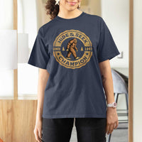 Retro Bigfoot Believer T Shirt For Women Undefeated Sasquatch Hide And Seek Cryptozoology - Wonder Print Shop