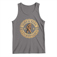 Retro Bigfoot Believer Tank Top Undefeated Sasquatch Hide And Seek Cryptozoology - Wonder Print Shop