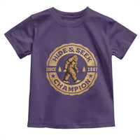 Retro Bigfoot Believer Toddler T Shirt Undefeated Sasquatch Hide And Seek Cryptozoology - Wonder Print Shop