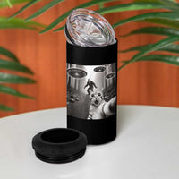 Cat Selfie With Bigfoot UFO 4 in 1 Can Cooler Tumbler Funny Cat Lover Gifts - Wonder Print Shop