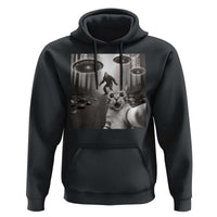 Cat Selfie With Bigfoot UFO Hoodie Funny Cat Lover Gifts - Wonder Print Shop